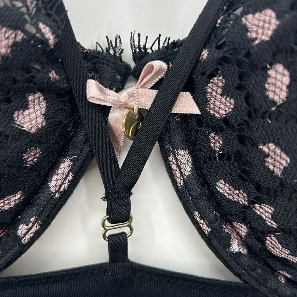 Cacique black pink balconette underwire 40DD